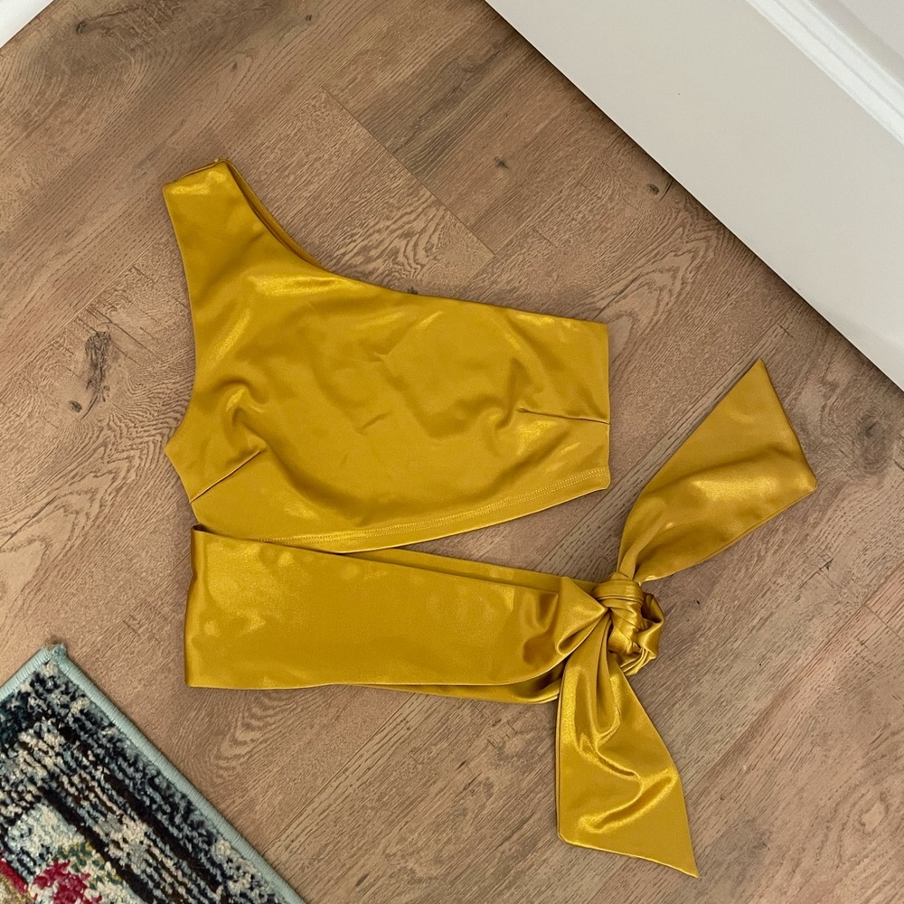 Metallic Gold wrap crop top